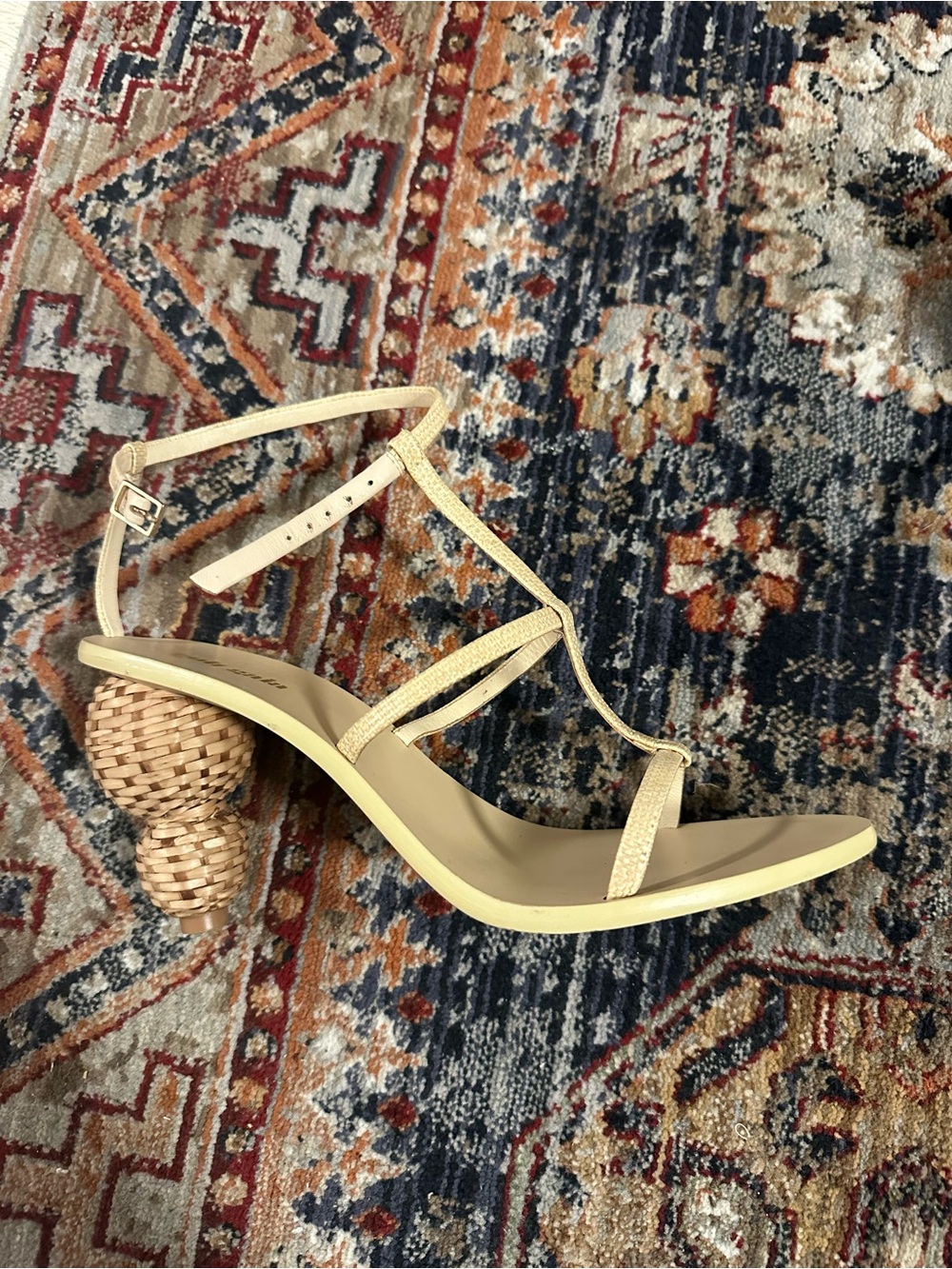 Cult Gaia Woven Ball-Heel Strappy Sandal